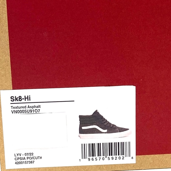 VANS Sk8-Hi Textured Asphalt Skate Shoes Women Sneakers Suede Canvas VN0005U91O7 - Picture 8 of 9